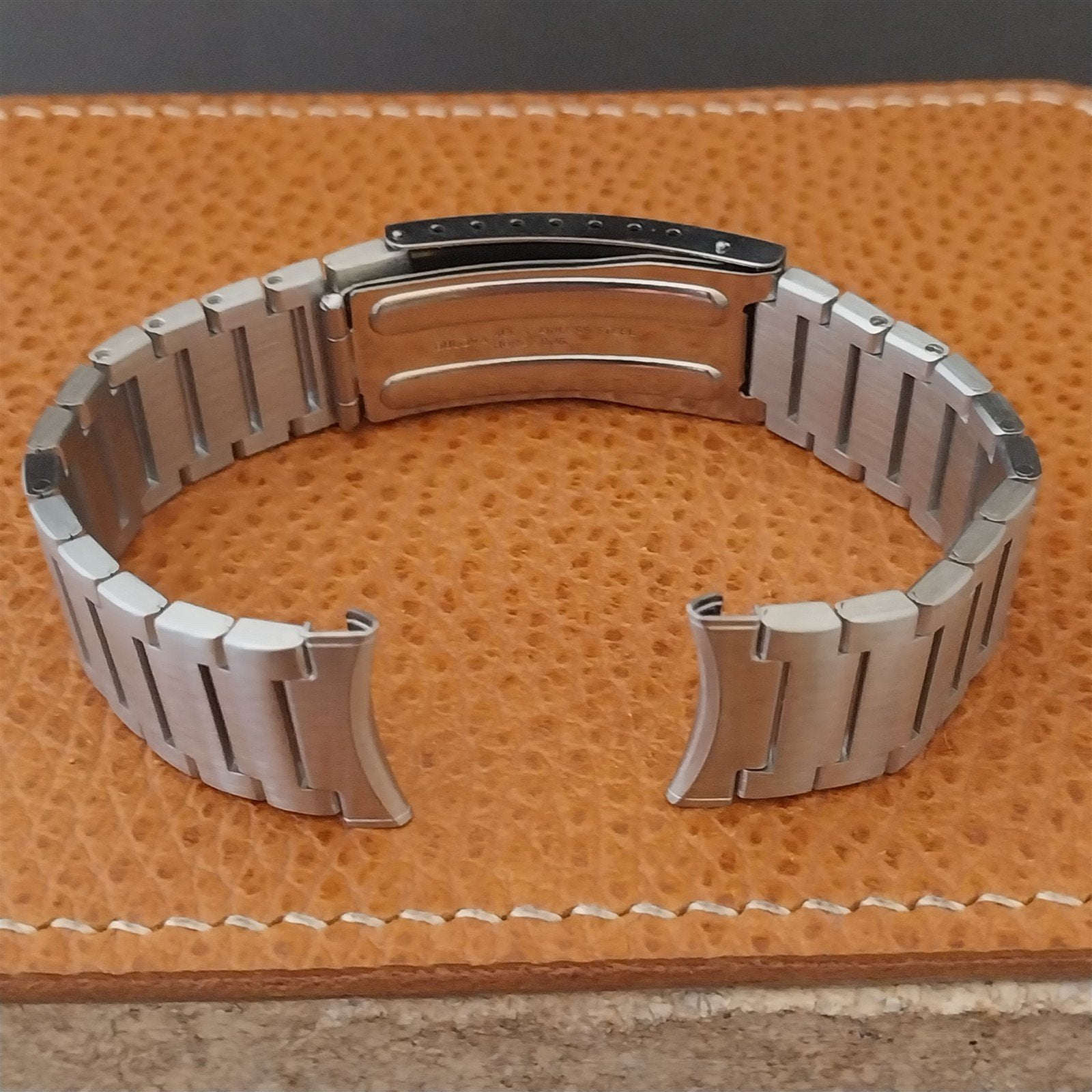 19mm 18mm 17mm Vintage Bulova Solid-Link Stainless Steel Unused 1970s Watch Band