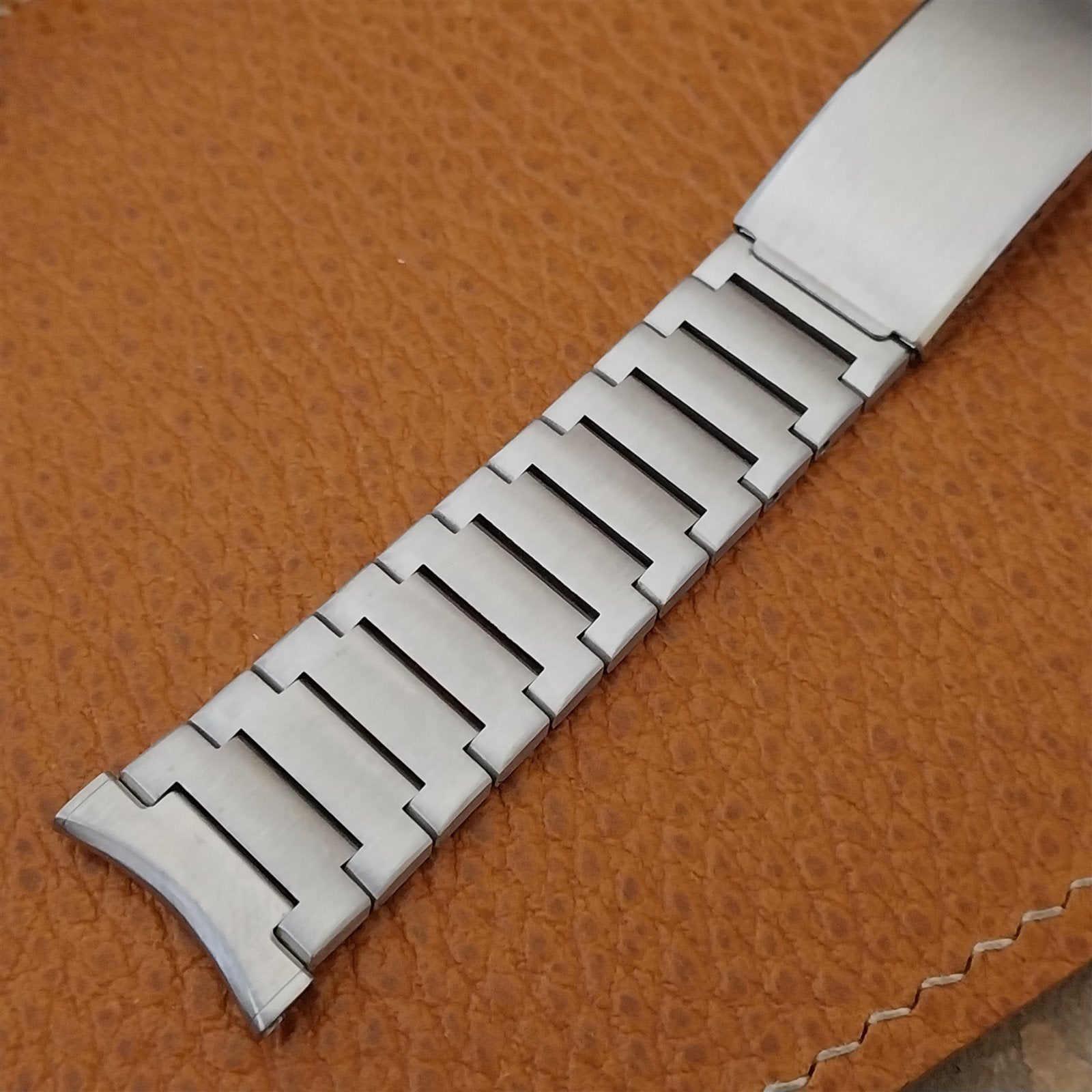 19mm 18mm 17mm Vintage Bulova Solid-Link Stainless Steel Unused 1970s Watch Band
