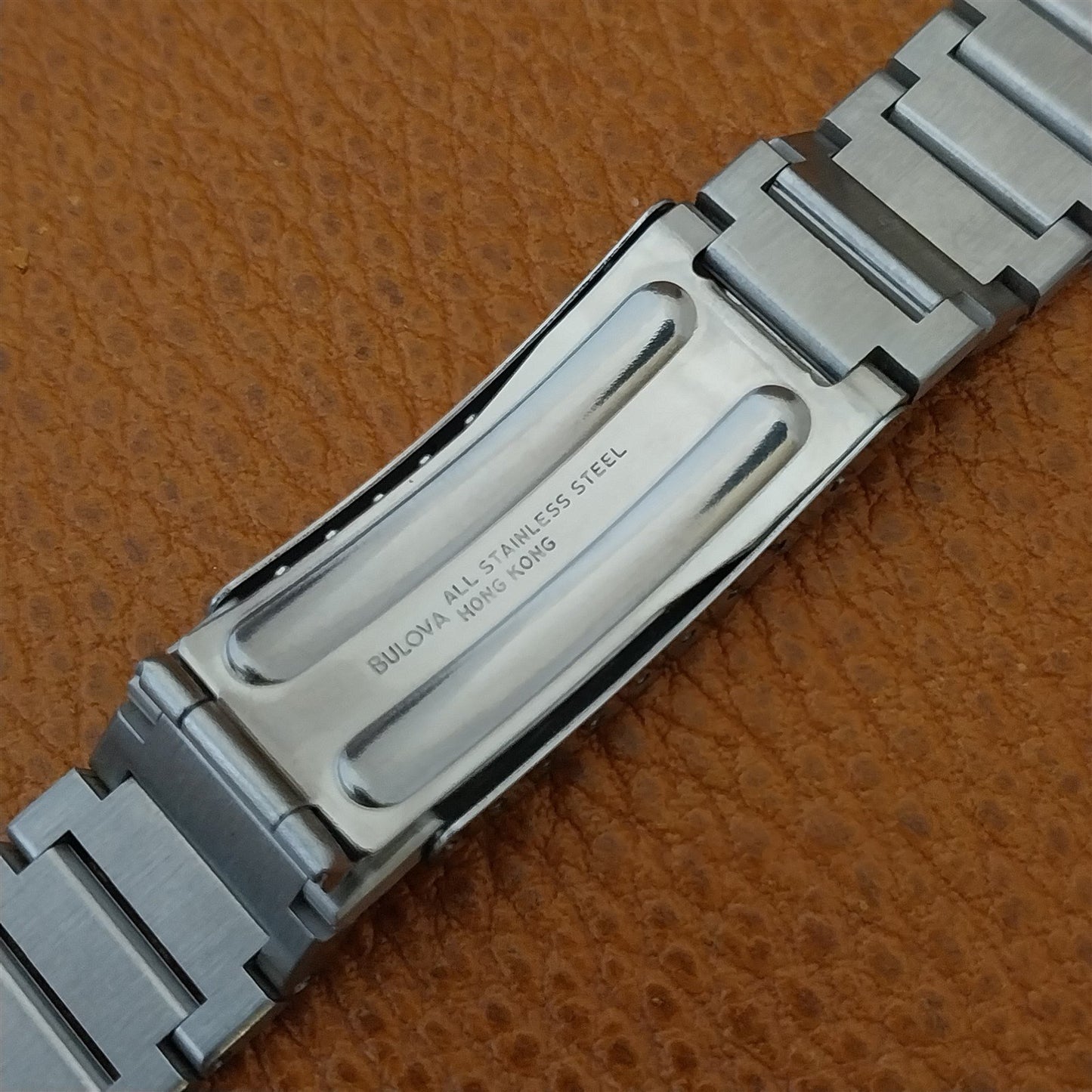 19mm 18mm 17mm Vintage Bulova Solid-Link Stainless Steel Unused 1970s Watch Band