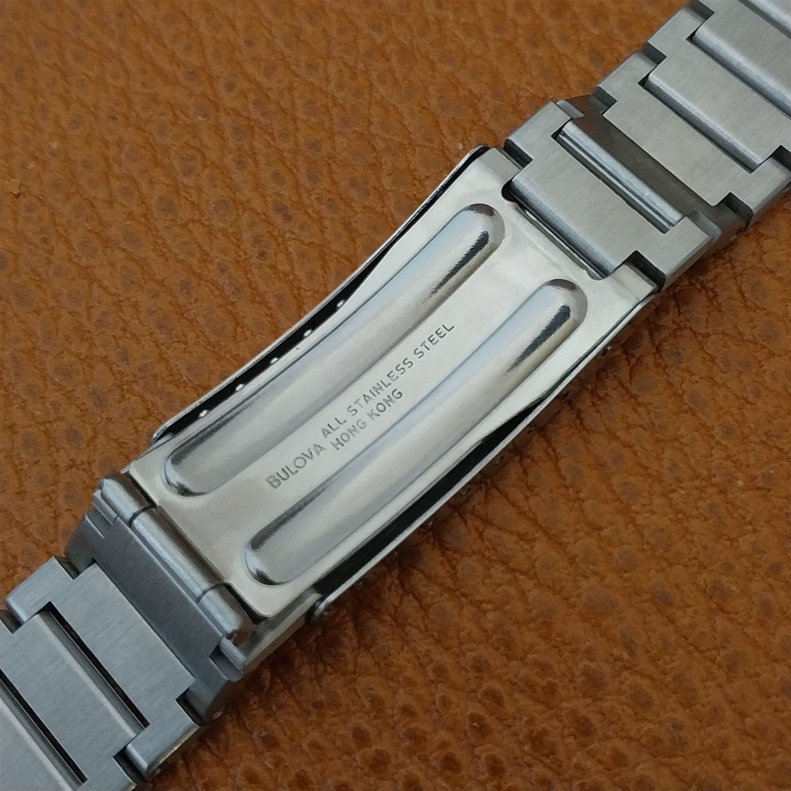 19mm 18mm 17mm Vintage Bulova Solid-Link Stainless Steel Unused 1970s Watch Band