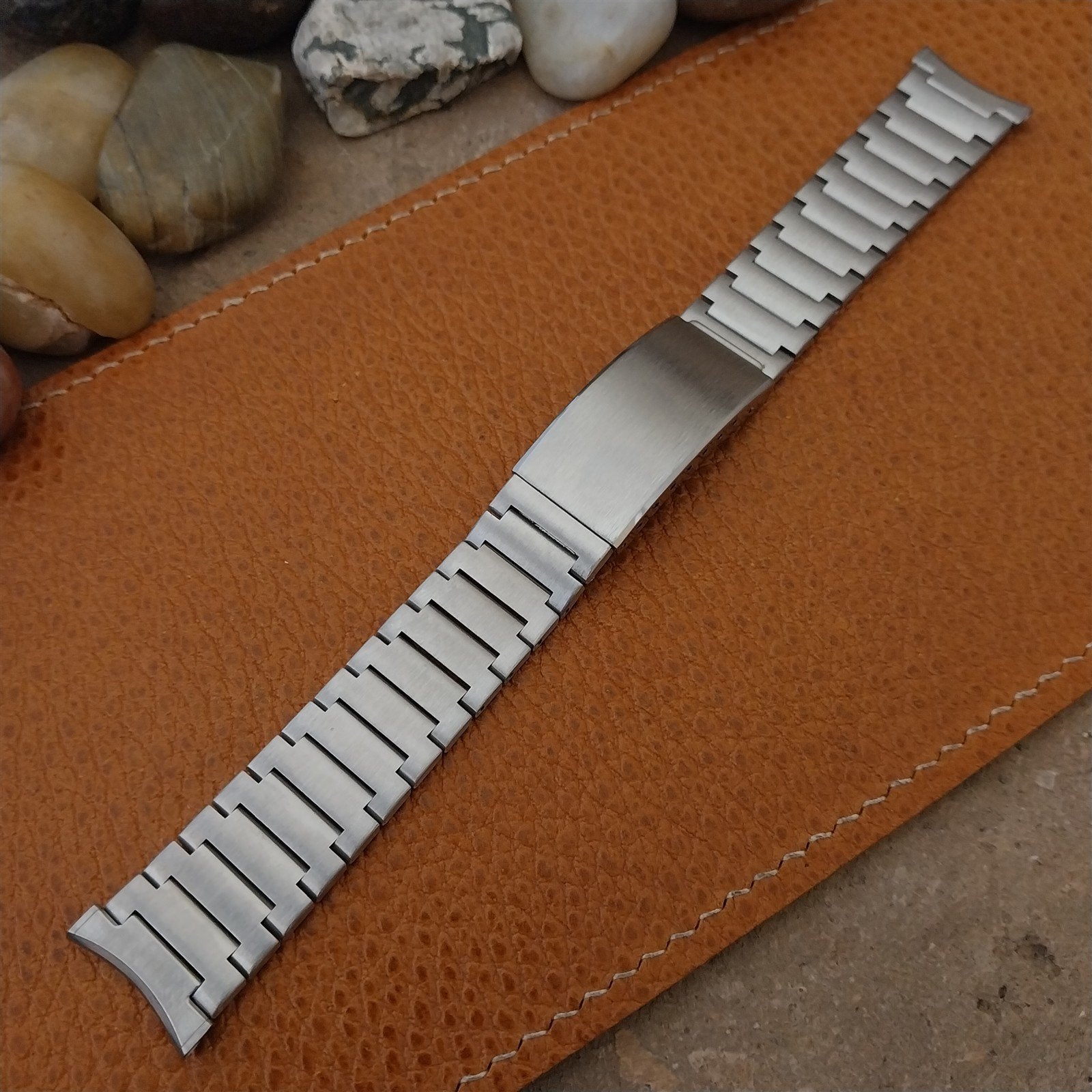 19mm 18mm 17mm Vintage Bulova Solid-Link Stainless Steel Unused 1970s Watch Band