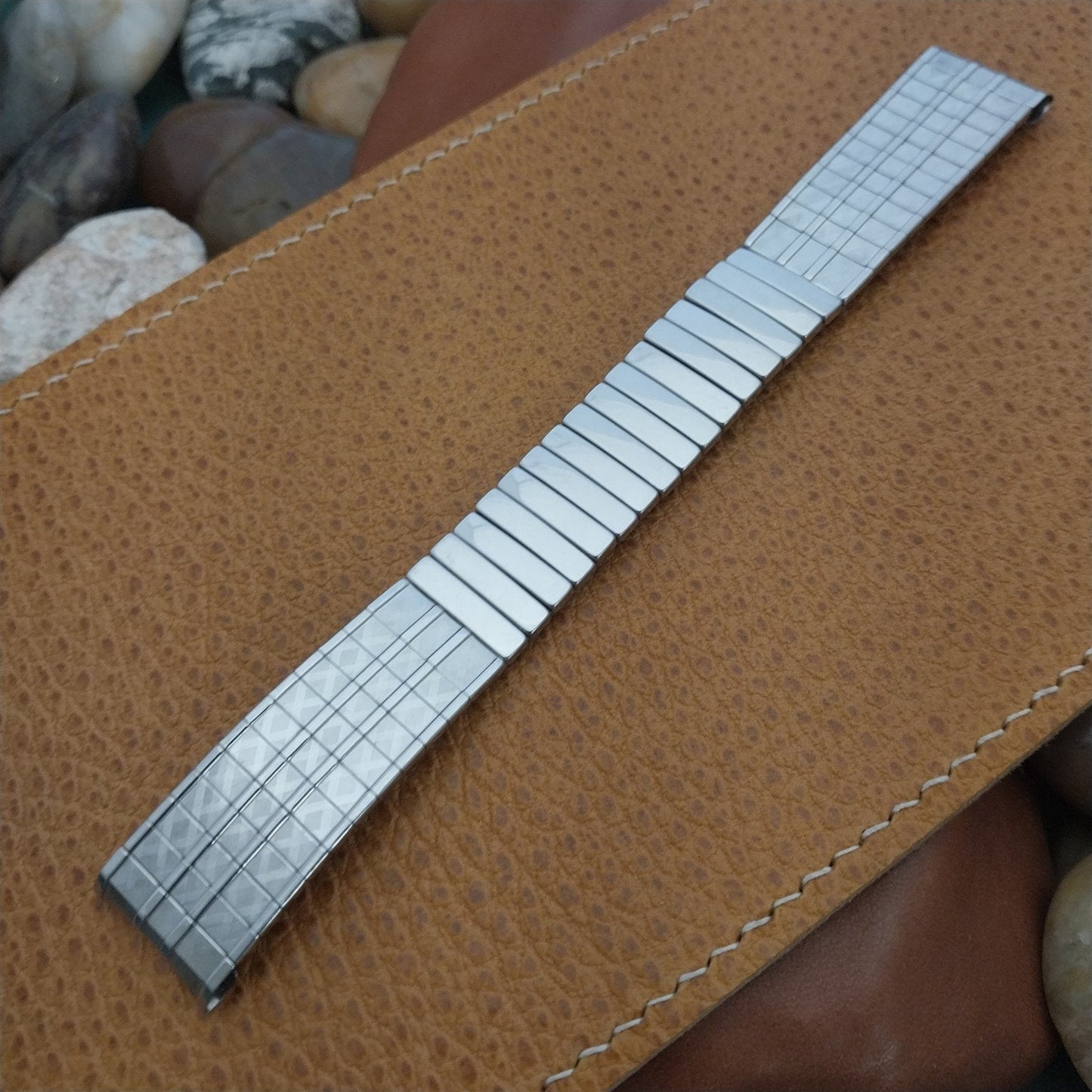 17.2mm 11/16" Stainless Steel Unused 1960s Space Age Baldwin Vintage Watch Band