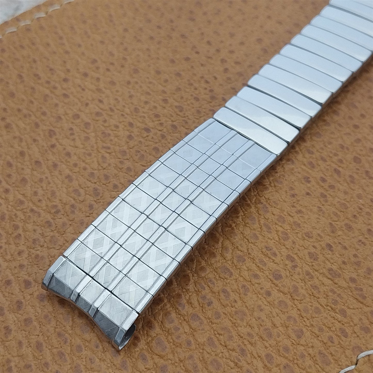 17.2mm 11/16" Stainless Steel Unused 1960s Space Age Baldwin Vintage Watch Band