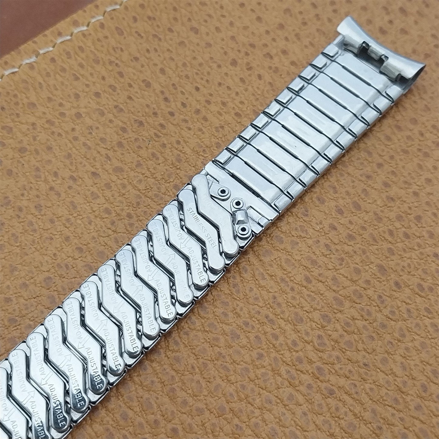 17.2mm 11/16" Stainless Steel Unused 1960s Space Age Baldwin Vintage Watch Band