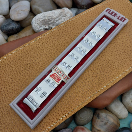 17.2mm 11/16" White Gold-Filled Flex-Let Beau Moderne 1960s Vintage Watch Band