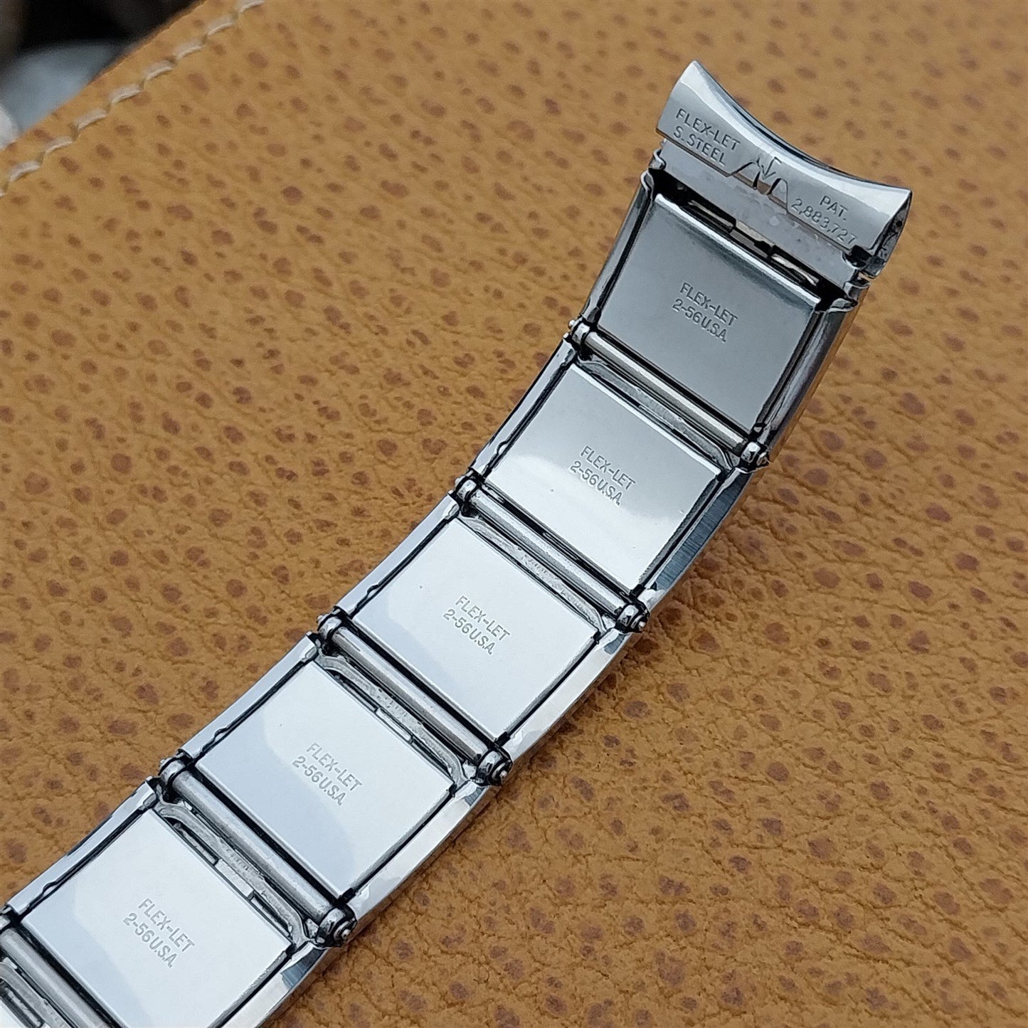 17.2mm 11/16" White Gold-Filled Flex-Let Beau Moderne 1960s Vintage Watch Band