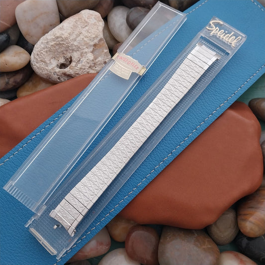 19mm 18mm 10k White Gold-Filled Speidel Tapered Unused nos Vintage Watch Band