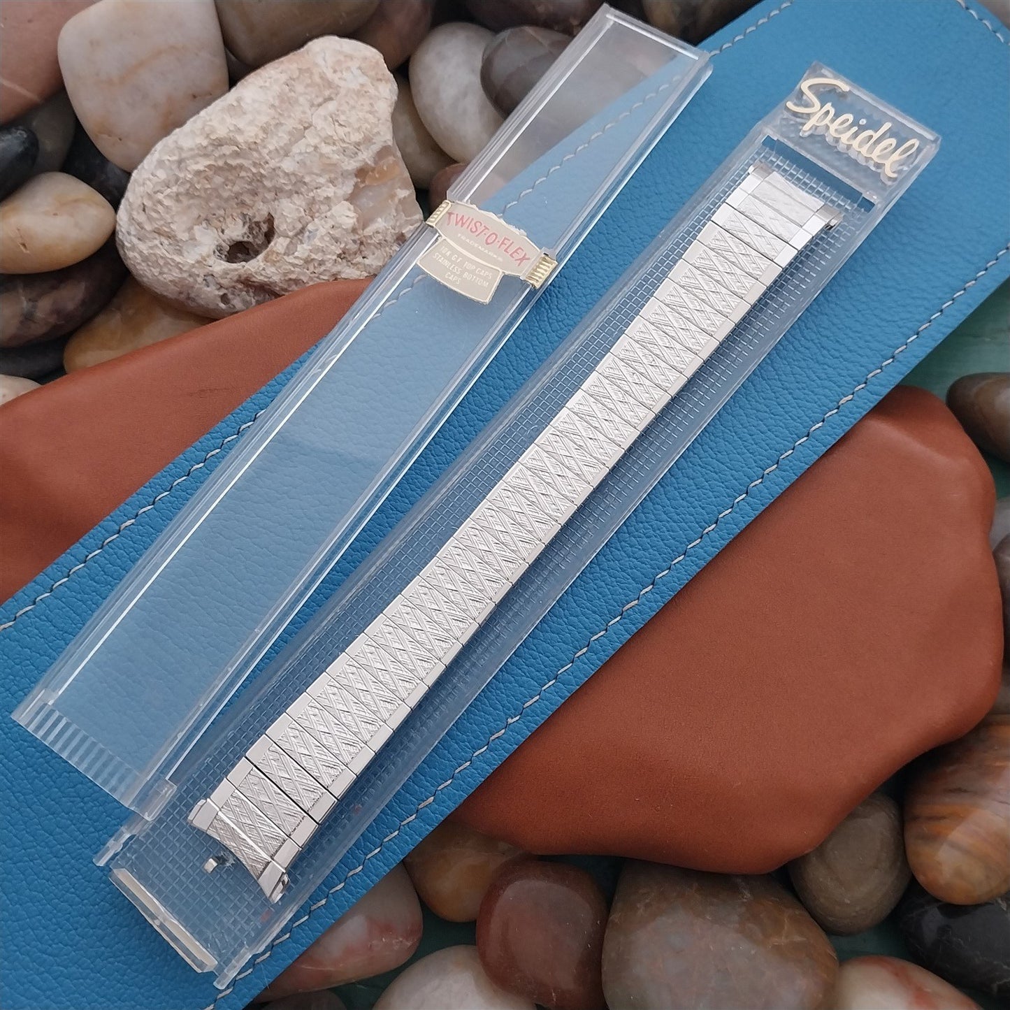 19mm 18mm 10k White Gold-Filled Speidel Tapered Unused nos Vintage Watch Band