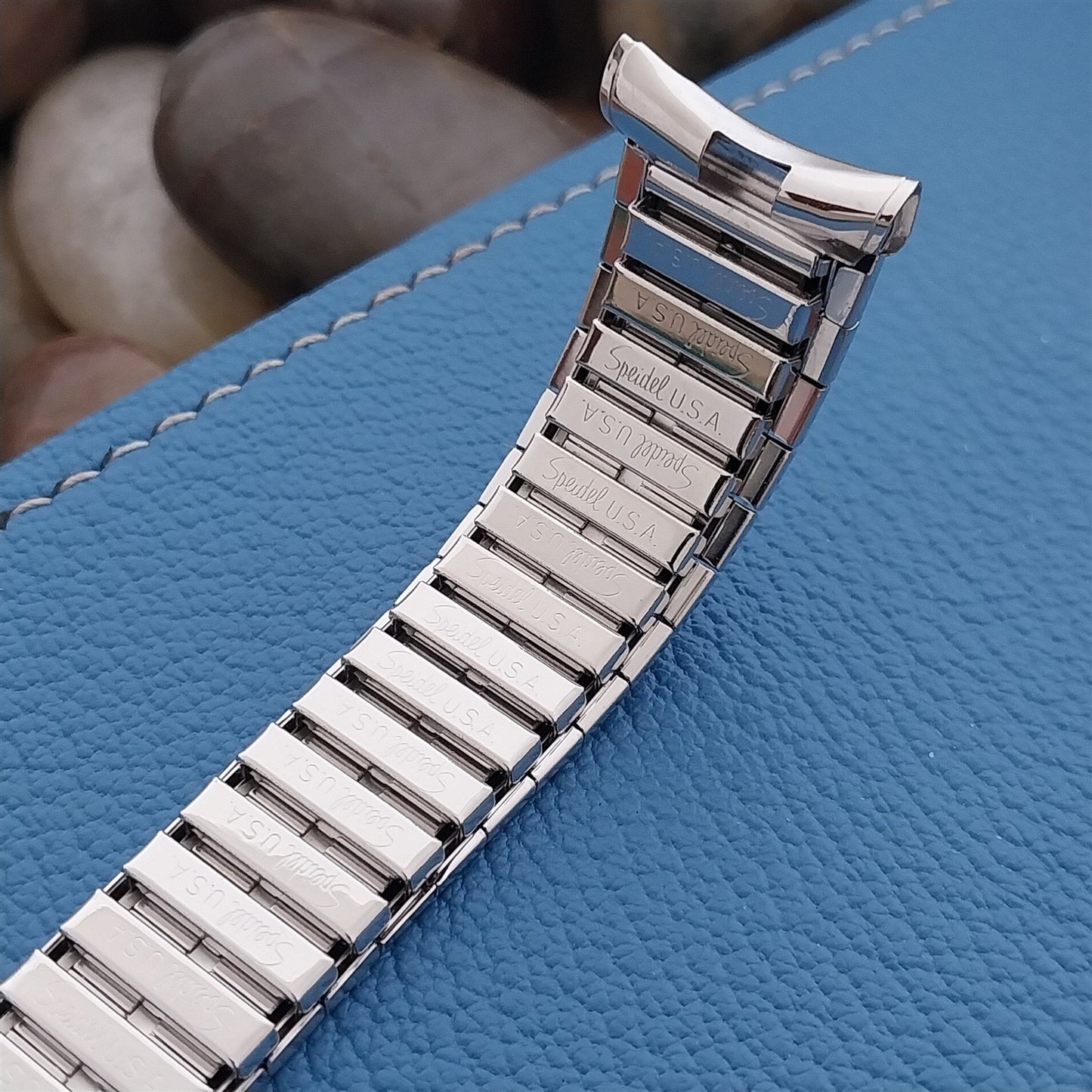 19mm 18mm 10k White Gold-Filled Speidel Tapered Unused nos Vintage Watch Band