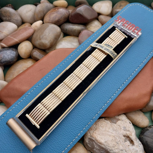 10k Gold Filled 1955 Speidel In The Groove Floating-Link nos Vintage Watch Band