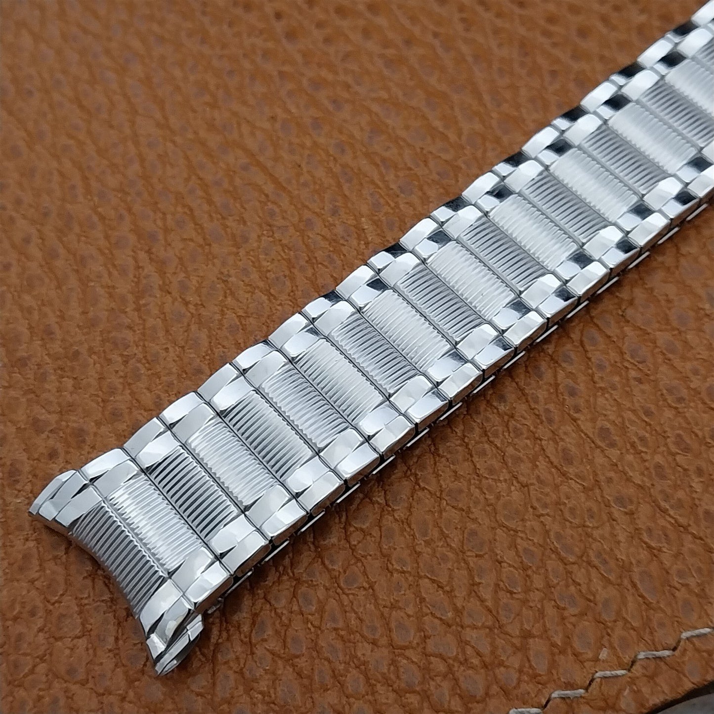 Vintage 1967 19mm 18mm 17mm White Gold-Filled Speidel Colossus Unused Watch Band