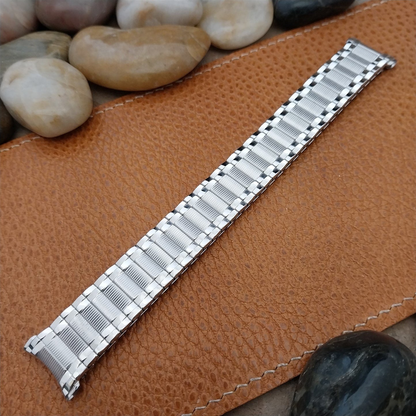 Vintage 1967 19mm 18mm 17mm White Gold-Filled Speidel Colossus Unused Watch Band