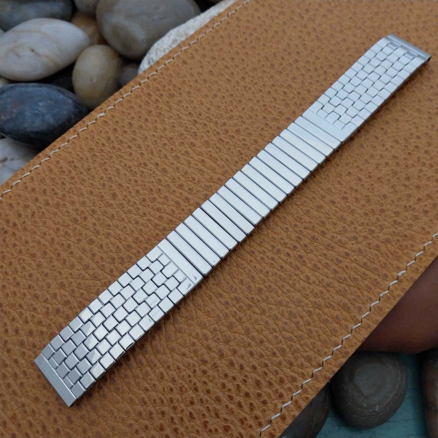 5/8" 1950s Brick Link JB Champion Stainless Steel Unused Vintage Watch Band