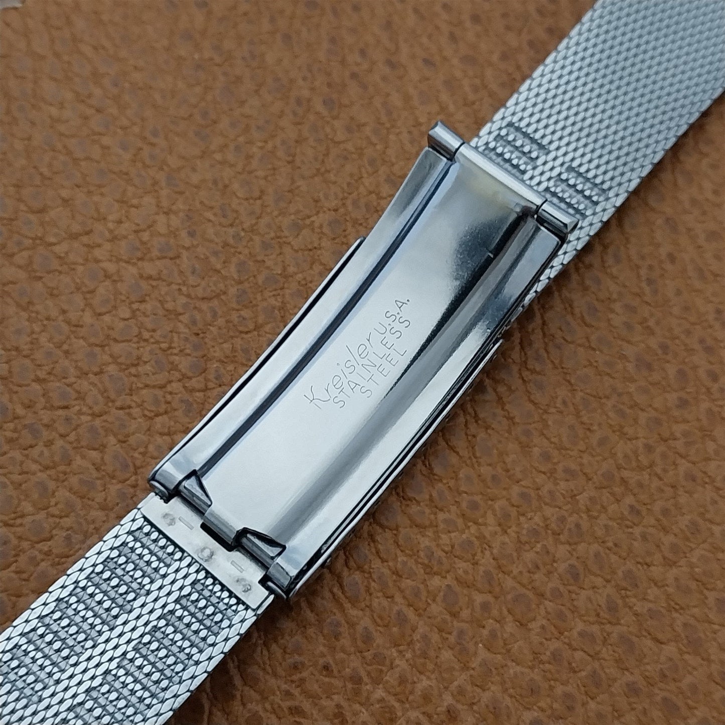 Vintage 1960s Stainless Steel Mesh Long Kreisler Unused nos Classic Watch Band