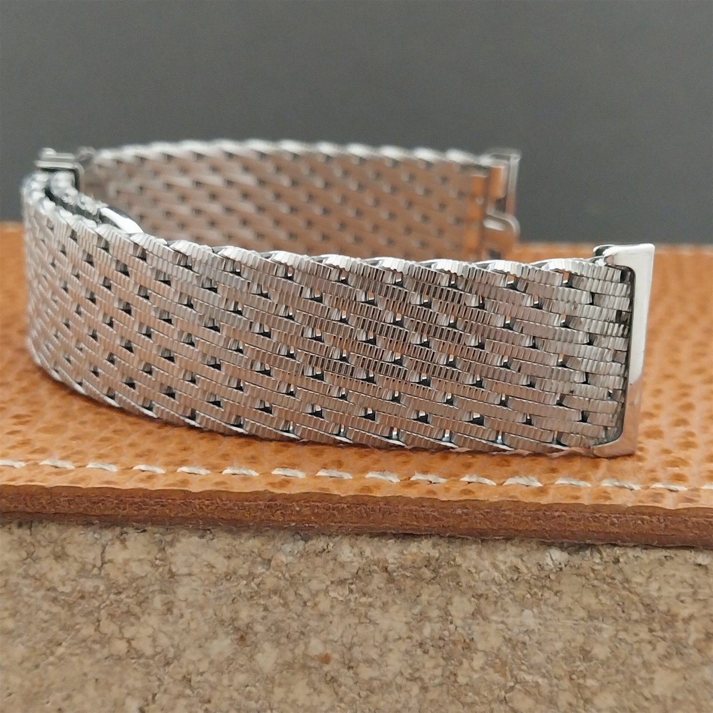 1960s Stainless Steel Thick Mesh Kreisler nos Vintage Watch Band 19mm 3/4"
