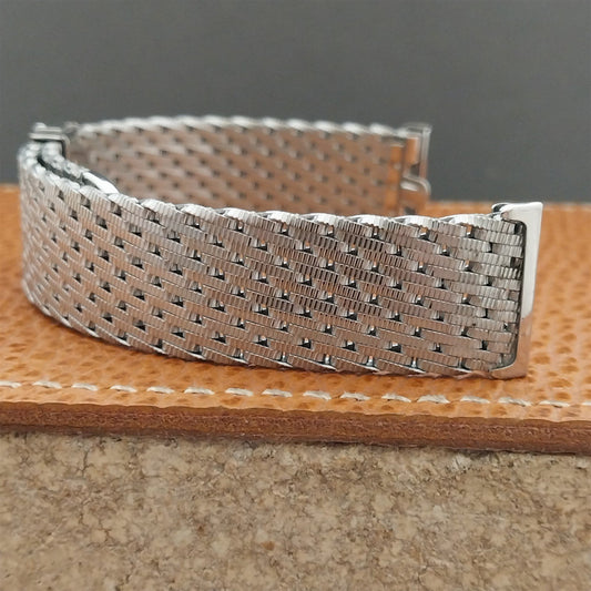 1960s Stainless Steel Thick Mesh Kreisler nos Vintage Watch Band 19mm 3/4"