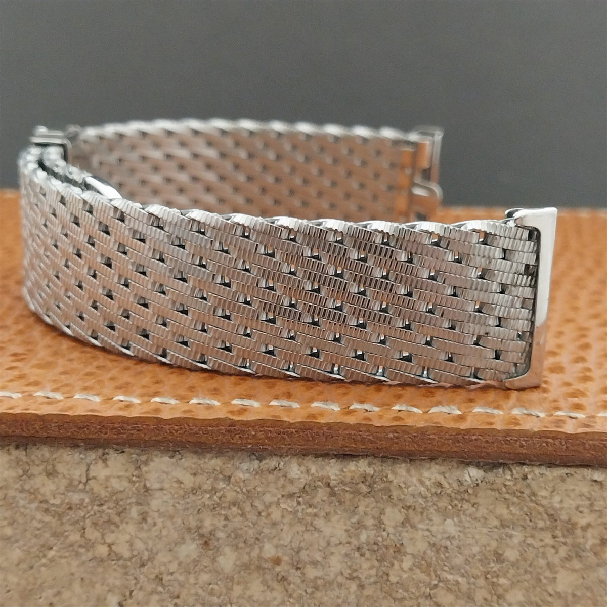 1960s Stainless Steel Thick Mesh Kreisler nos Vintage Watch Band 19mm 3/4"