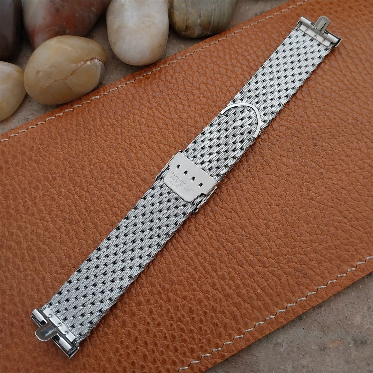 1960s Stainless Steel Thick Mesh Kreisler nos Vintage Watch Band 19mm 3/4"