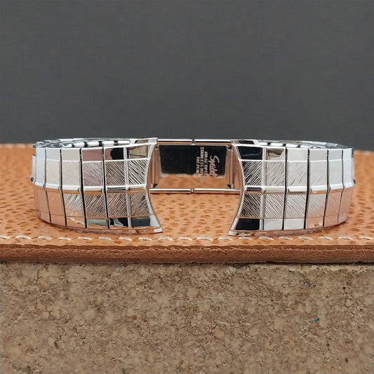 Vintage Watch Band 1970 USA Made 10k White Gold Filled Speidel 18mm 19mm Unused