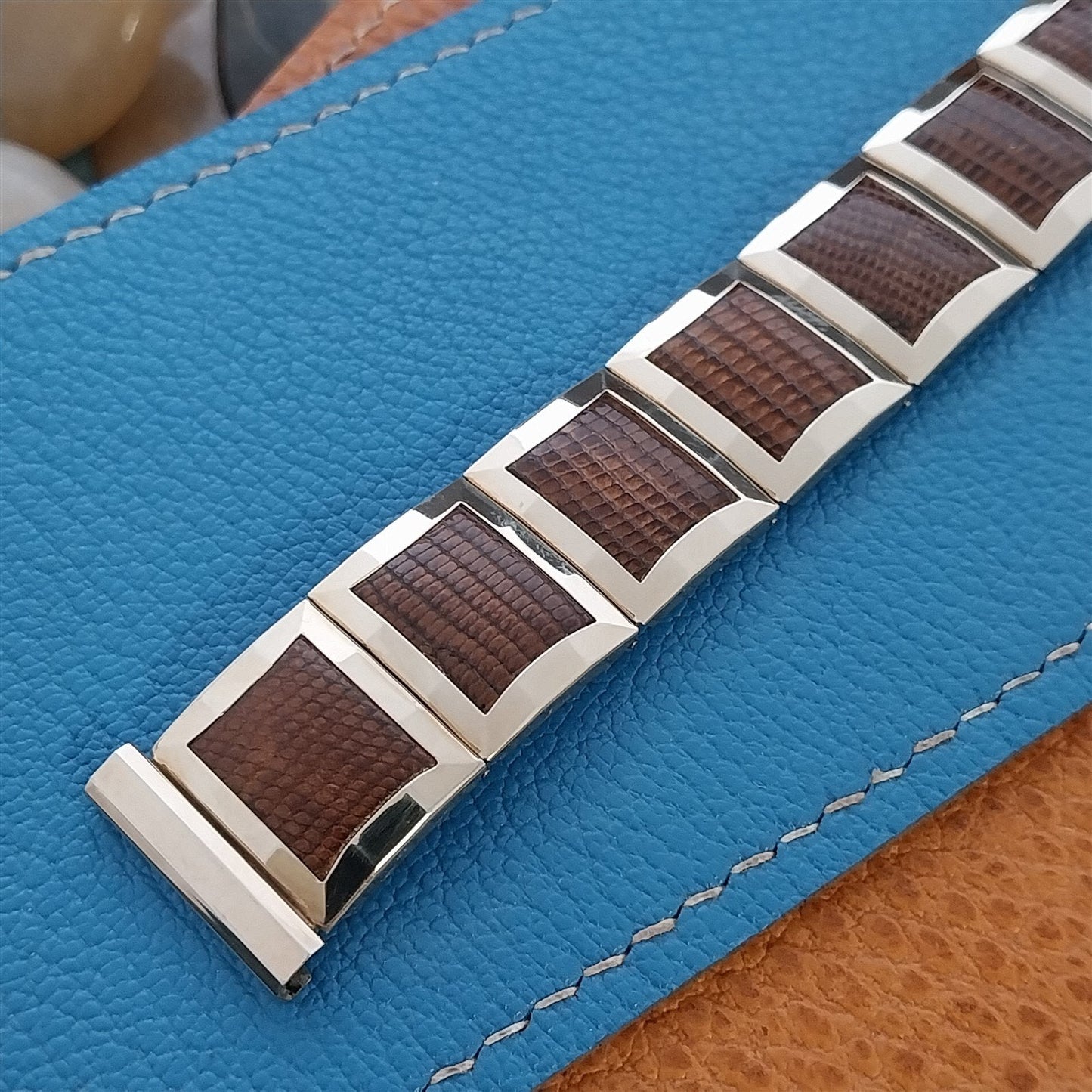 1958 Flex-Let USA Gold-Filled & Lizard nos Mid-Century Unused Vintage Watch Band