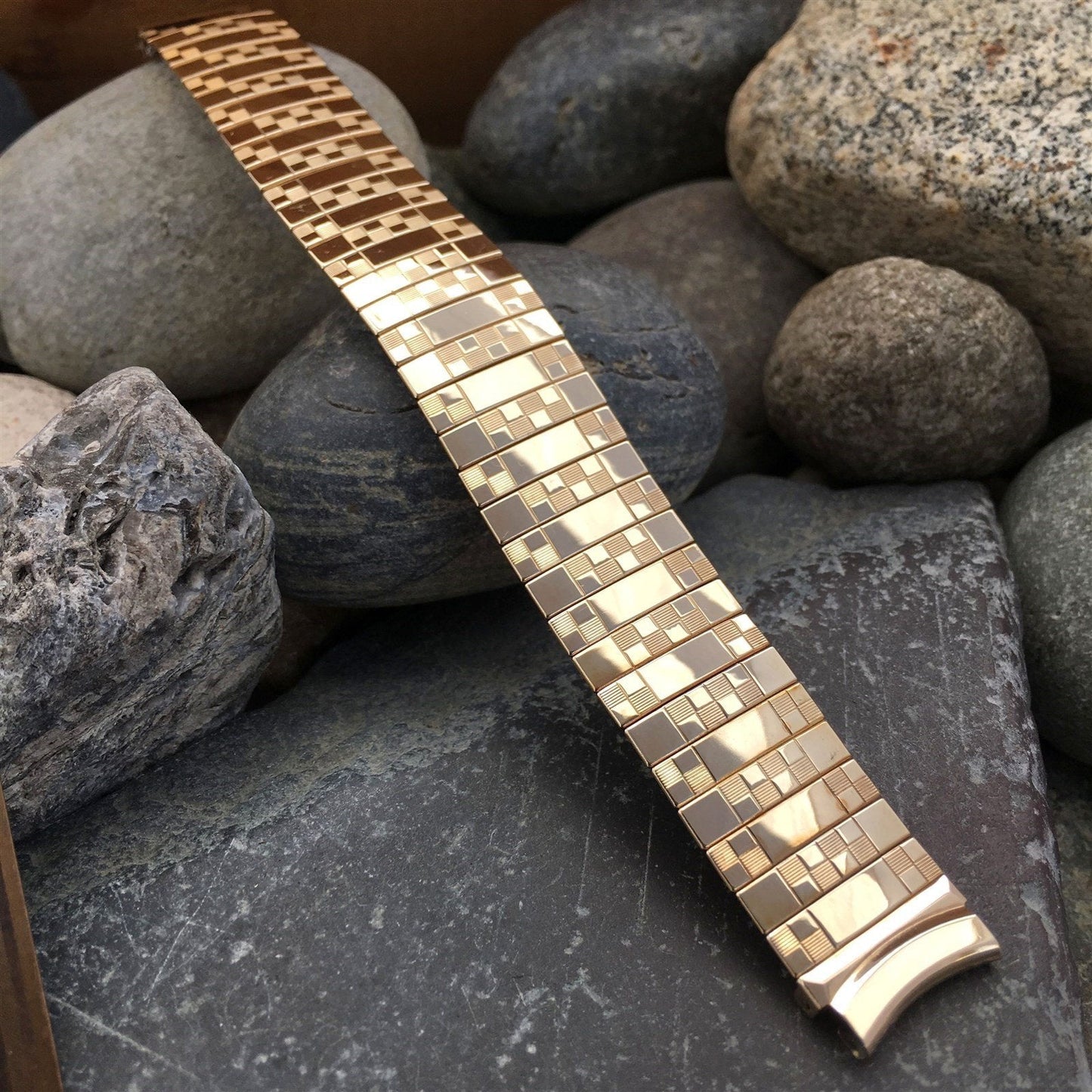 16mm 5/8" 10k Gold-Filled 1950s Gemex USA Scissor-Expansion Vintage Watch Band