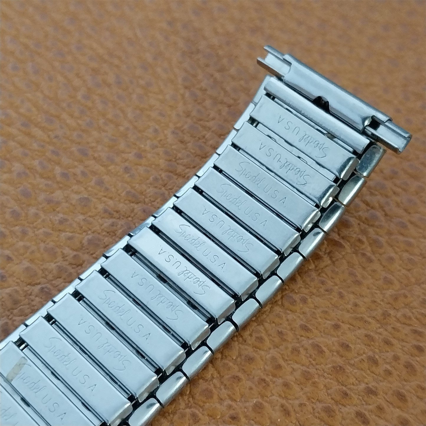 Wide Speidel USA Made Unused Black & Stainless Steel Romunda Vintage Watch Band