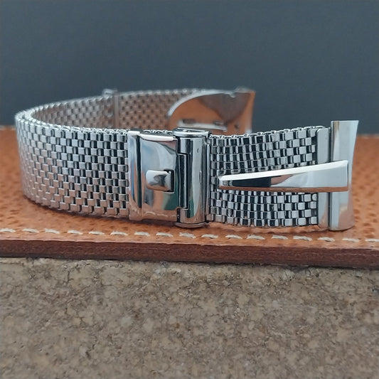 Stainless Steel Mesh Classic 1950s Forstner USA Made Vintage Watch Band nos