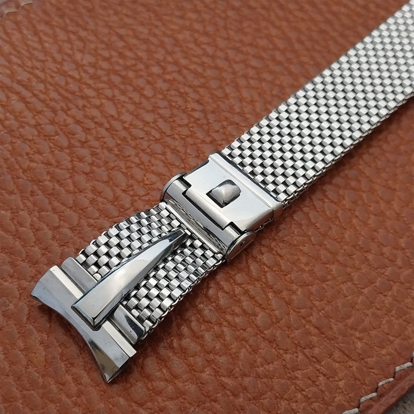 Stainless Steel Mesh Classic 1950s Forstner USA Made Vintage Watch Band nos