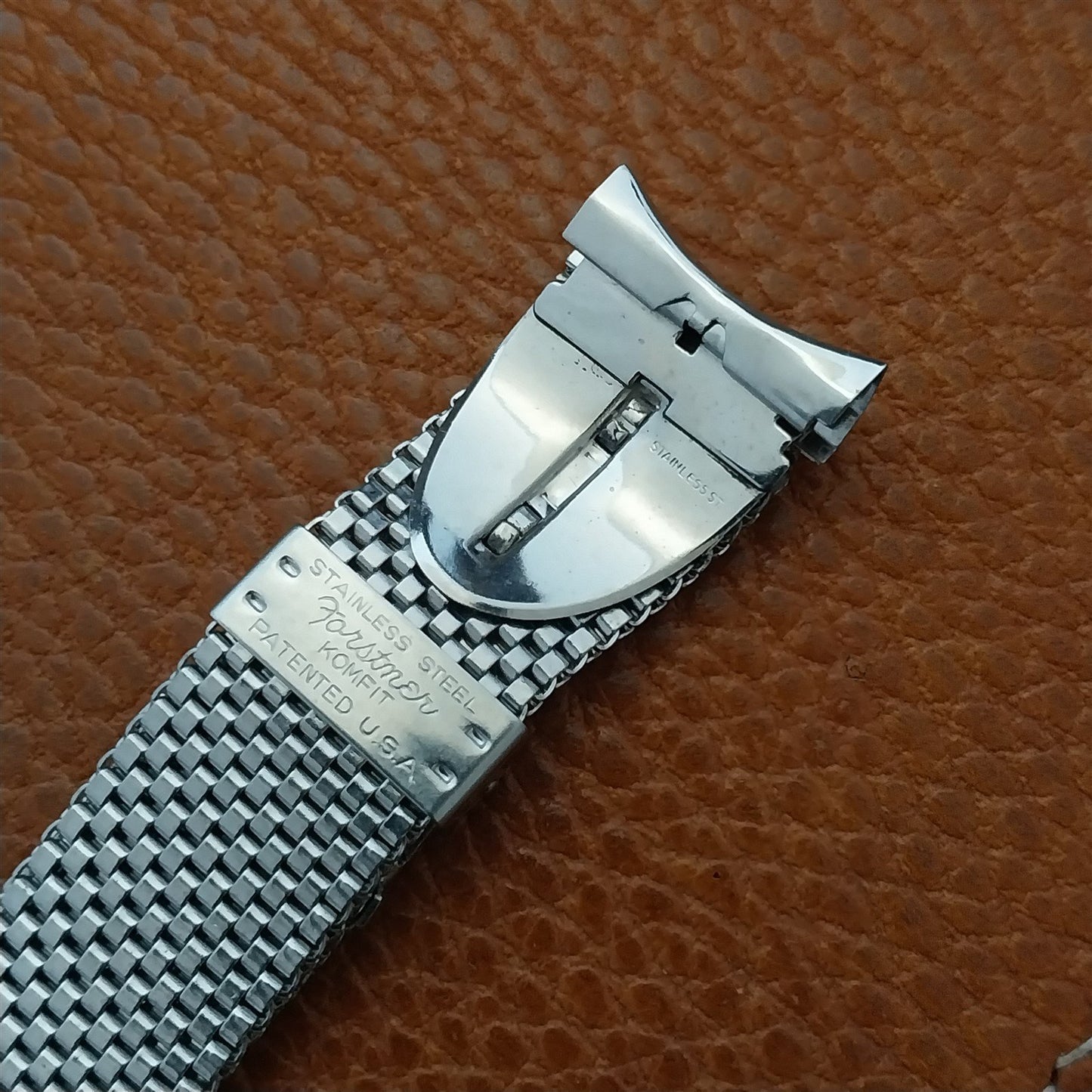 Stainless Steel Mesh Classic 1950s Forstner USA Made Vintage Watch Band nos