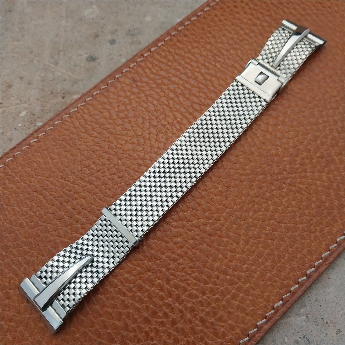 Stainless Steel Mesh Classic 1950s Forstner USA Made Vintage Watch Band nos
