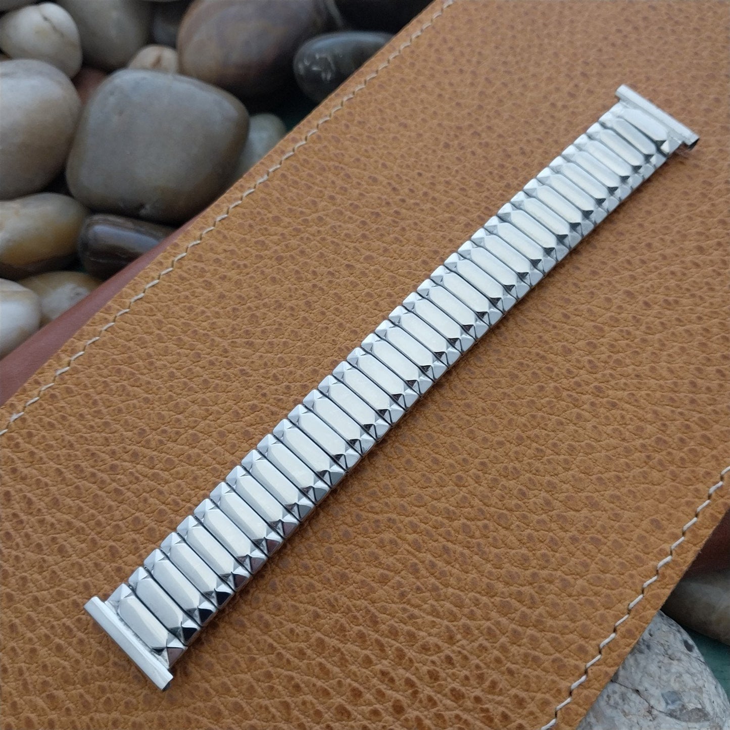 16mm 18mm 19mm 1960 USA Made White Gold Filled Classic Vintage Watch Band NOS