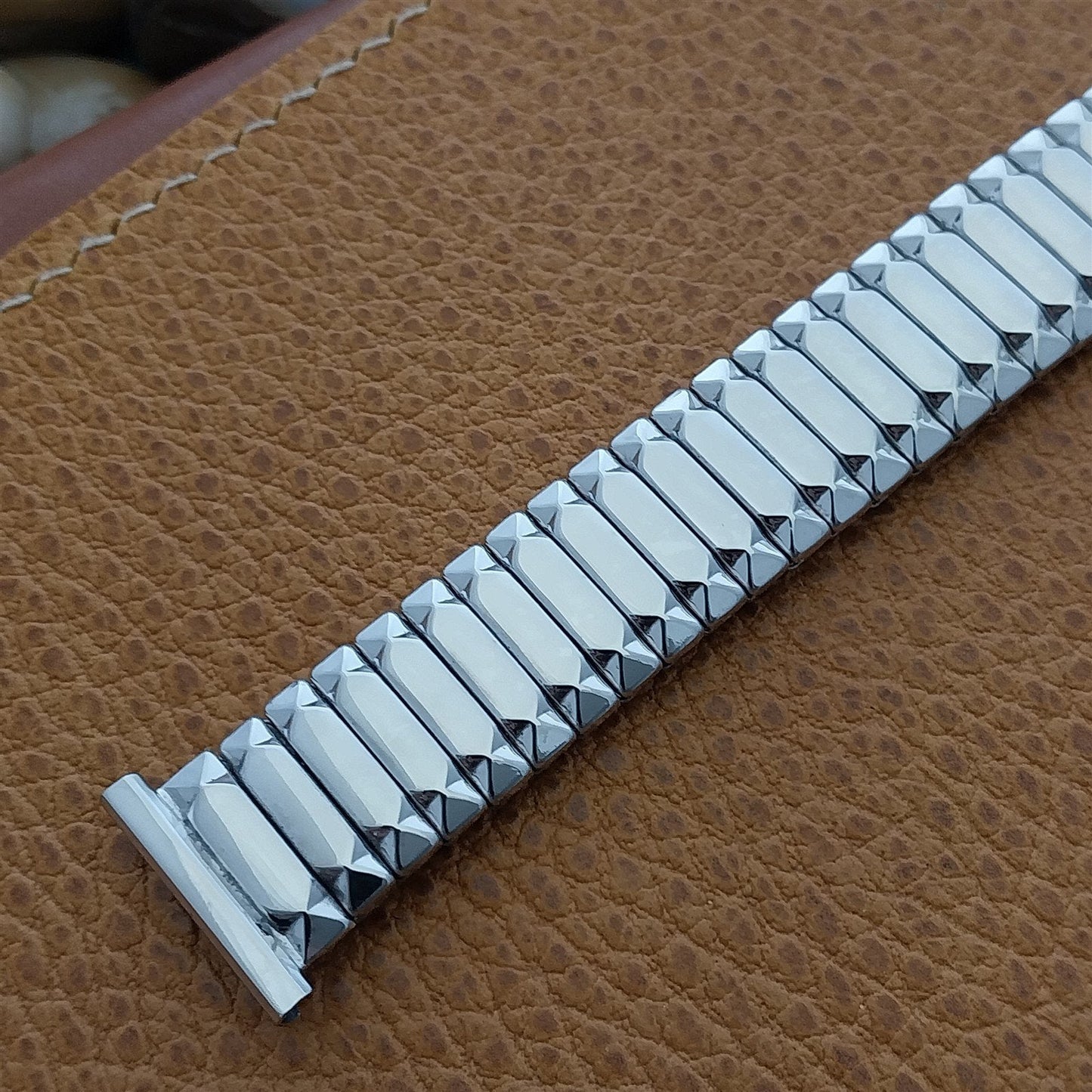 16mm 18mm 19mm 1960 USA Made White Gold Filled Classic Vintage Watch Band NOS