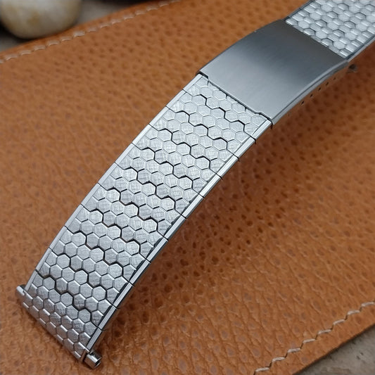 Vintage 18mm 22mm Long Speidel Spartacus Stainless Steel Unused 70s Watch Band