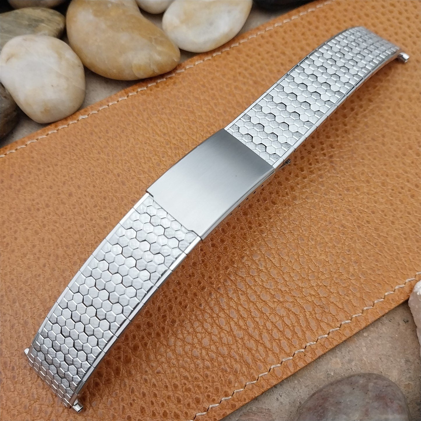 Vintage 18mm 22mm Long Speidel Spartacus Stainless Steel Unused 70s Watch Band