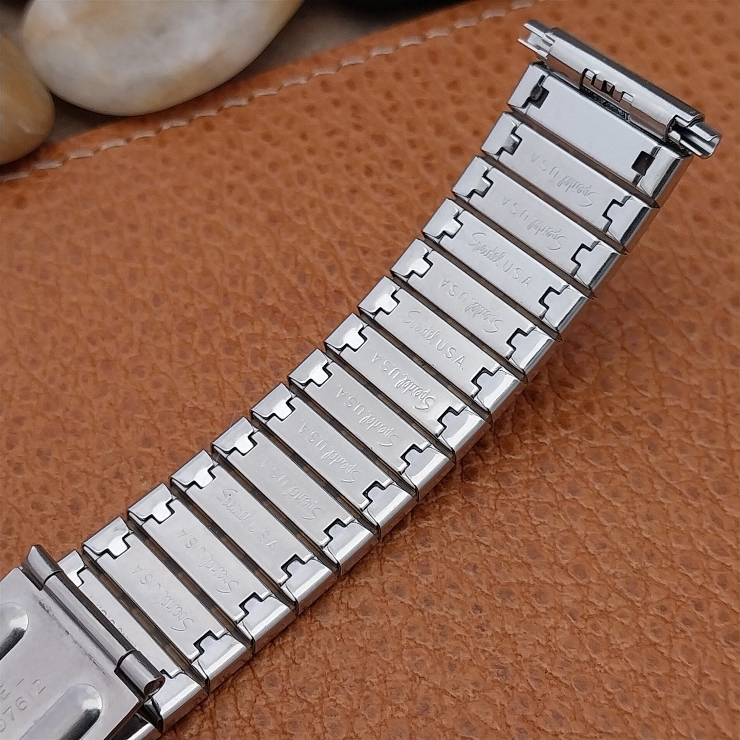 Vintage 18mm 22mm Long Speidel Spartacus Stainless Steel Unused 70s Watch Band