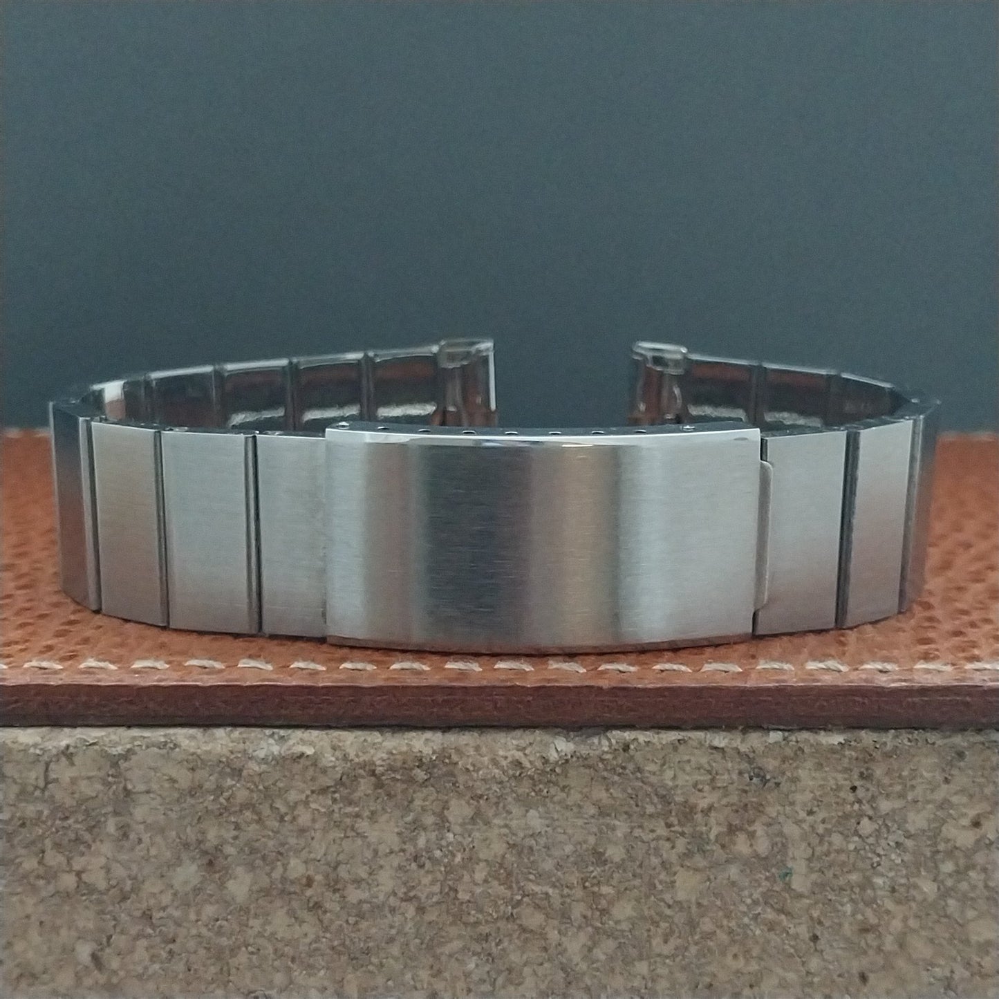 19mm 18mm 17mm 1960s Stainless Steel Bar Link Kreisler Stelux Vintage Watch Band