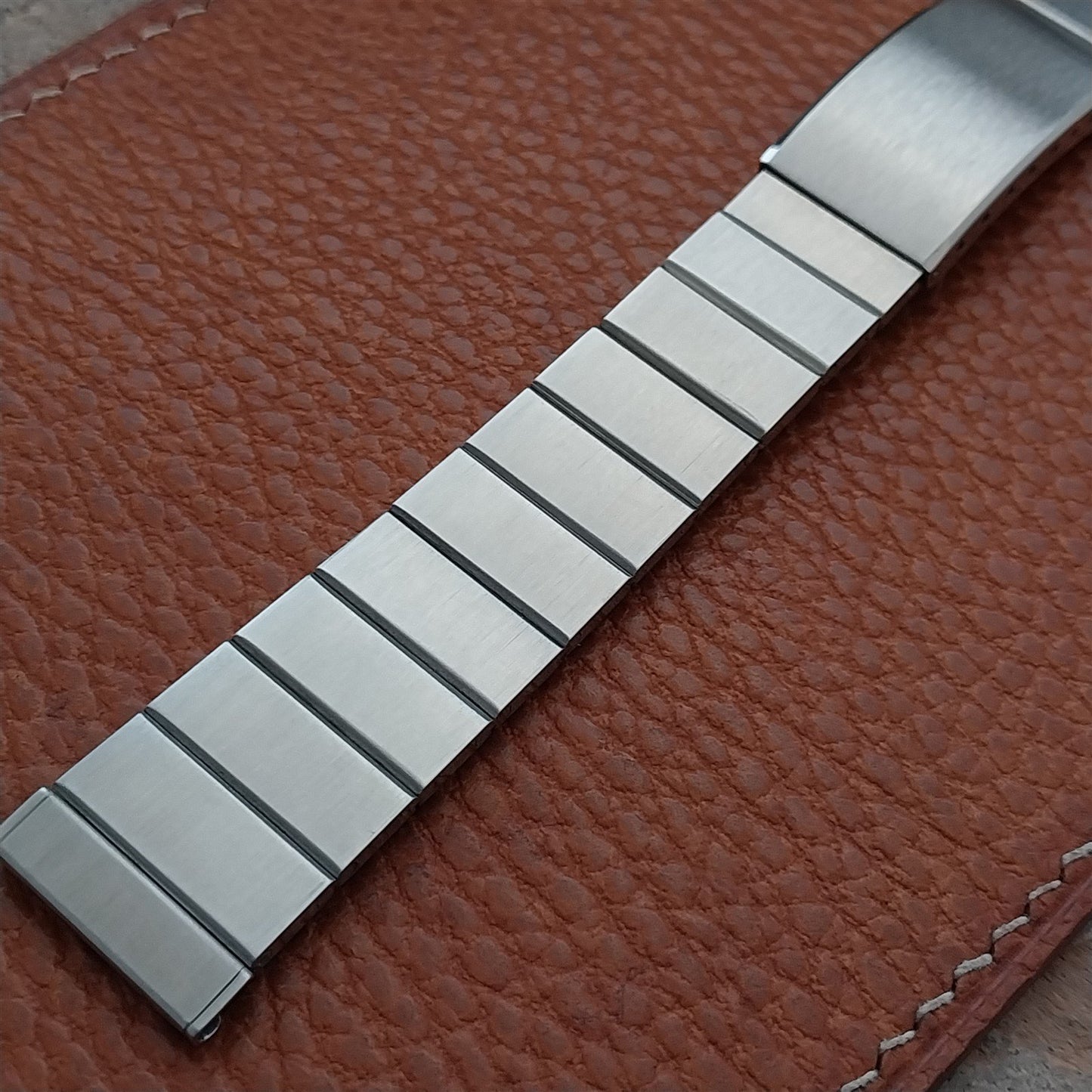 19mm 18mm 17mm 1960s Stainless Steel Bar Link Kreisler Stelux Vintage Watch Band