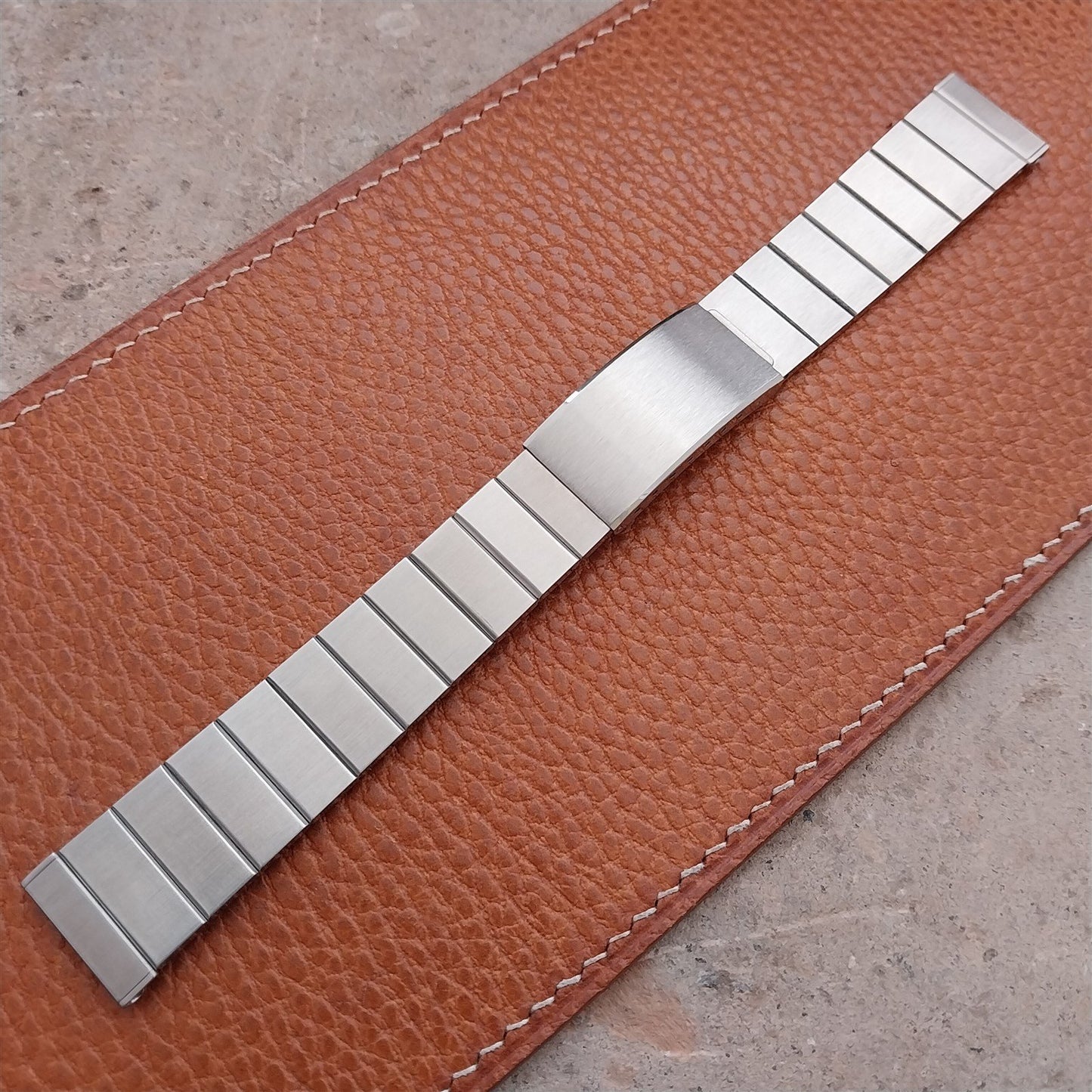 19mm 18mm 17mm 1960s Stainless Steel Bar Link Kreisler Stelux Vintage Watch Band