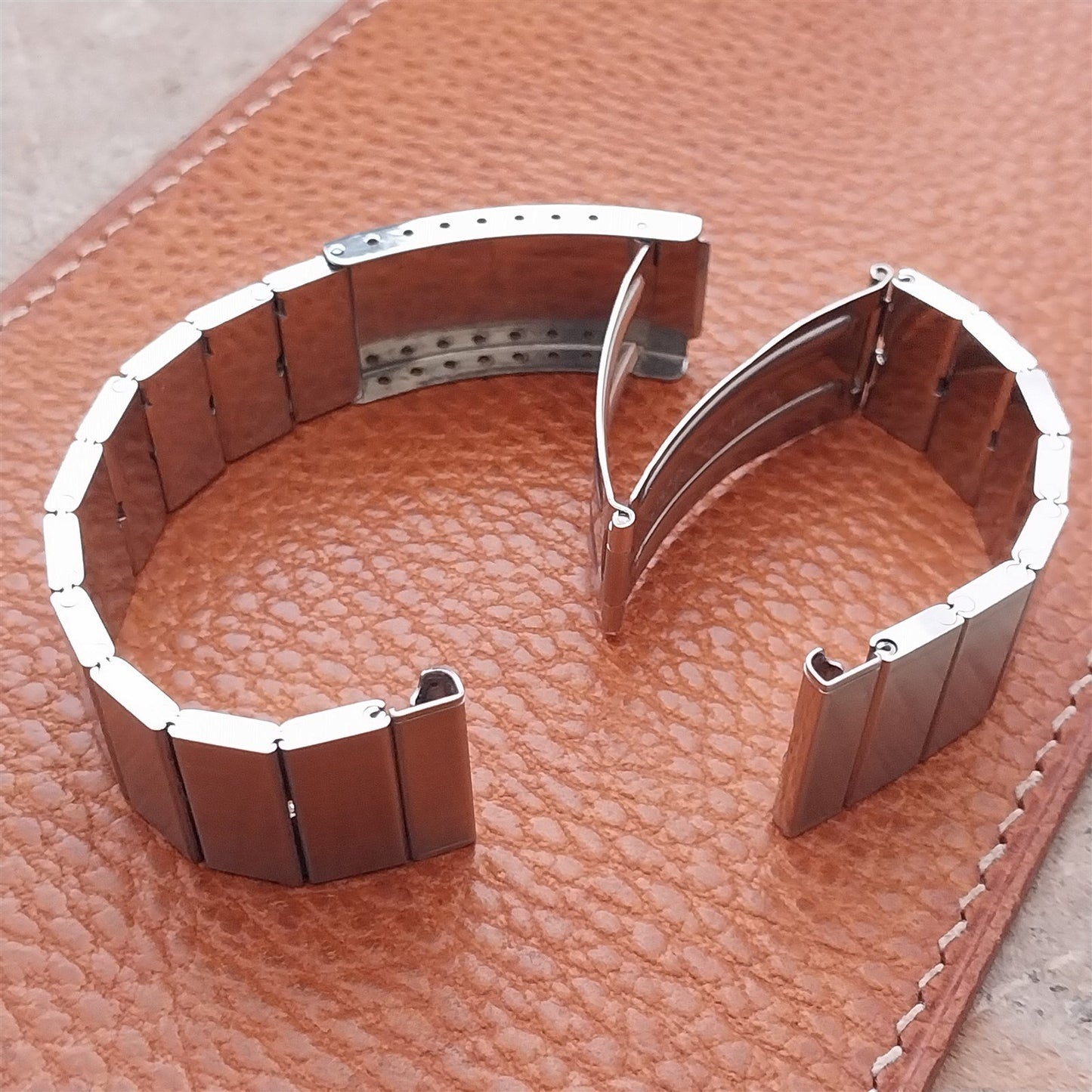 19mm 18mm 17mm 1960s Stainless Steel Bar Link Kreisler Stelux Vintage Watch Band