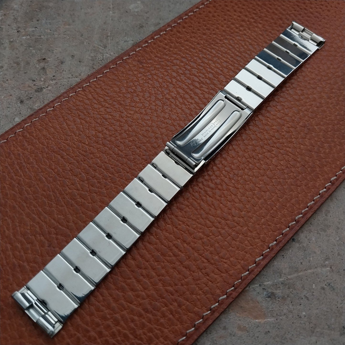 19mm 18mm 17mm 1960s Stainless Steel Bar Link Kreisler Stelux Vintage Watch Band