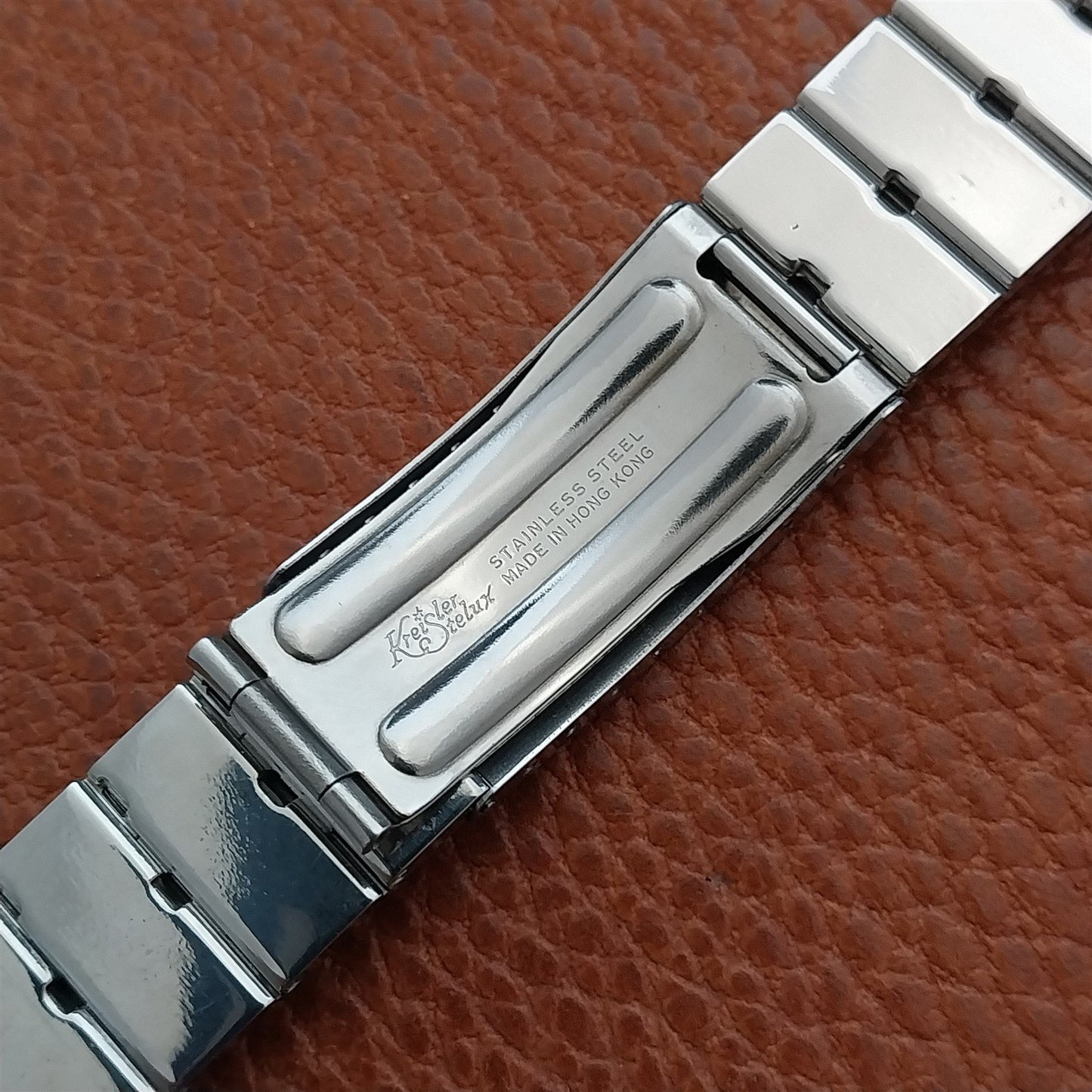 19mm 18mm 17mm 1960s Stainless Steel Bar Link Kreisler Stelux Vintage Watch Band