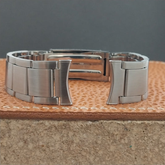 Vintage 19mm 18mm Kreisler Stelux Brushed Steel Stainless Unused NOS Watch Band