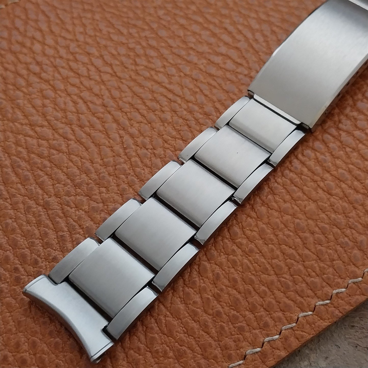 Vintage 19mm 18mm Kreisler Stelux Brushed Steel Stainless Unused NOS Watch Band