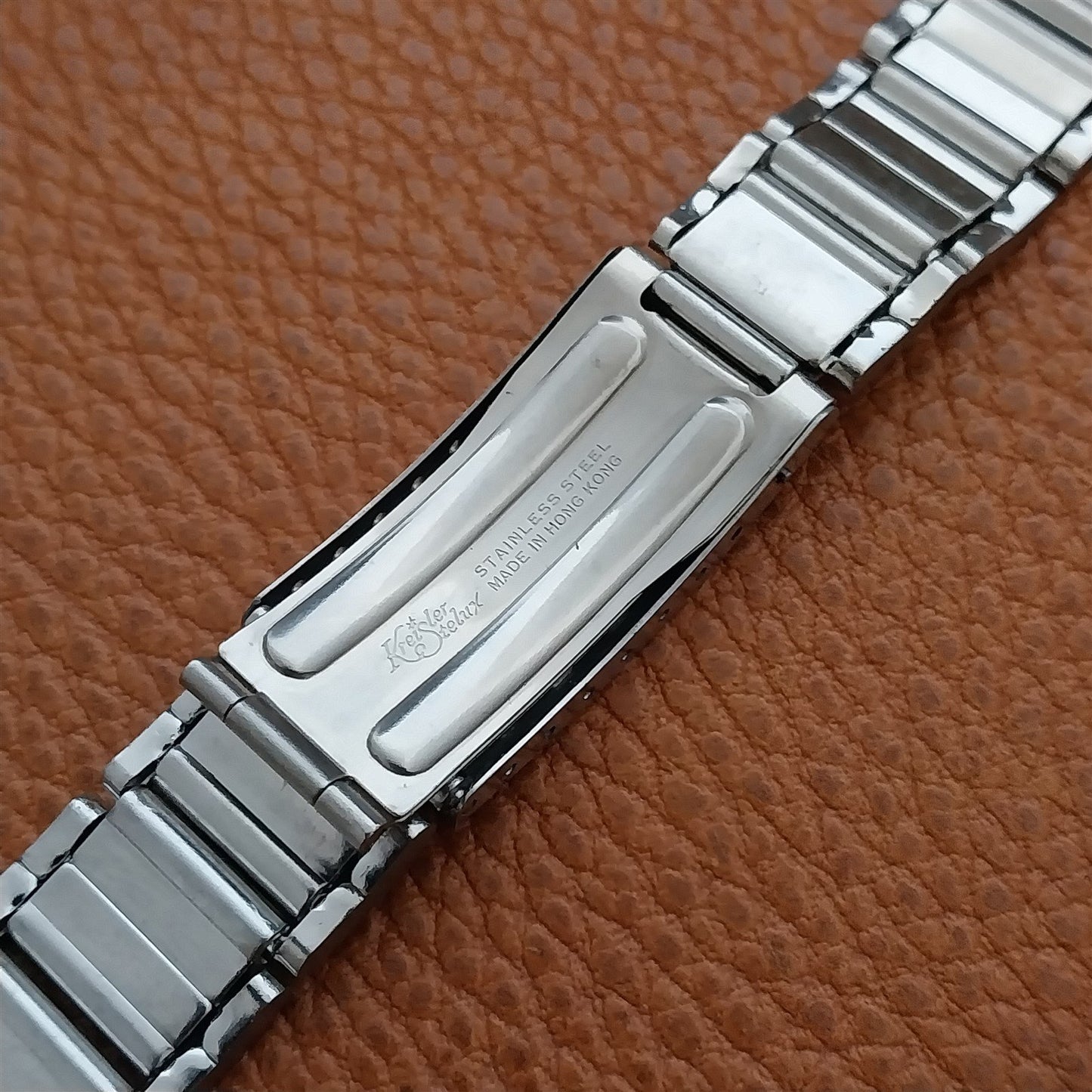 Vintage 19mm 18mm Kreisler Stelux Brushed Steel Stainless Unused NOS Watch Band