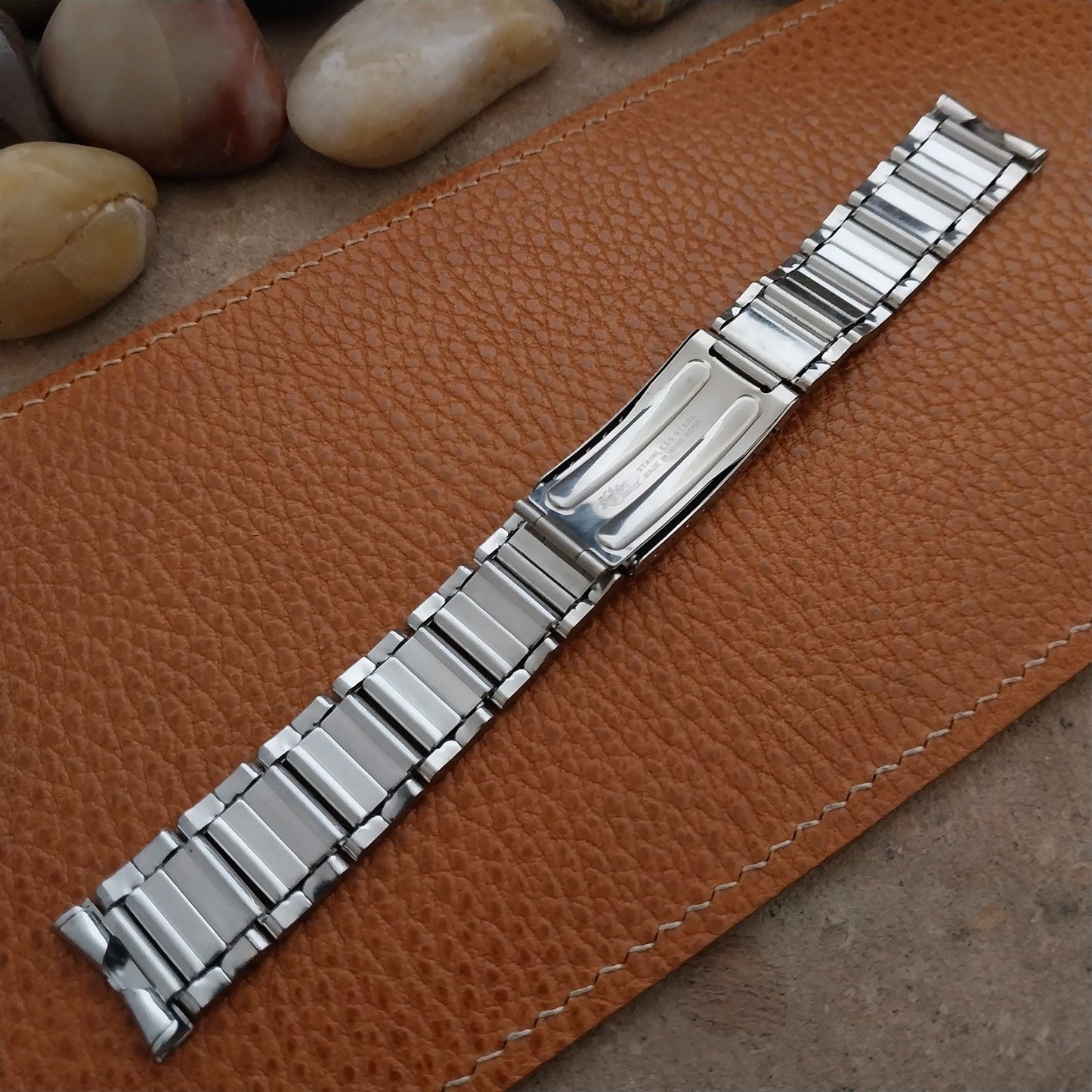 Vintage 19mm 18mm Kreisler Stelux Brushed Steel Stainless Unused NOS Watch Band