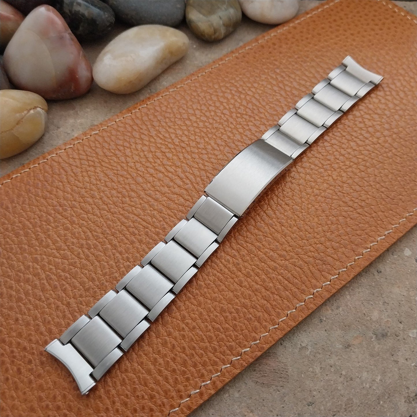 Vintage 19mm 18mm Kreisler Stelux Brushed Steel Stainless Unused NOS Watch Band