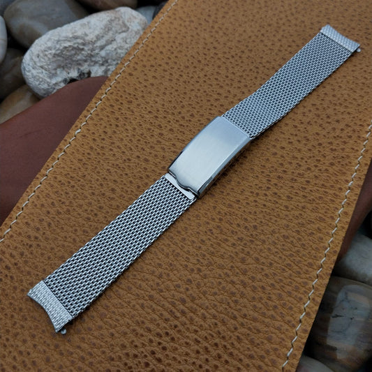 17.2mm Stainless Steel Mesh Long JB Champion USA nos 1960s Vintage Watch Band