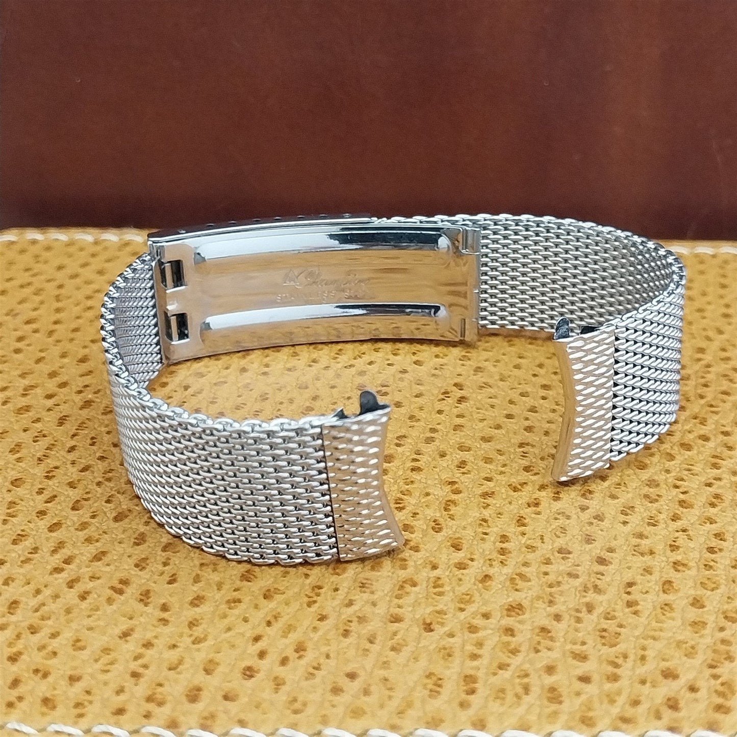 17.2mm Stainless Steel Mesh Long JB Champion USA nos 1960s Vintage Watch Band