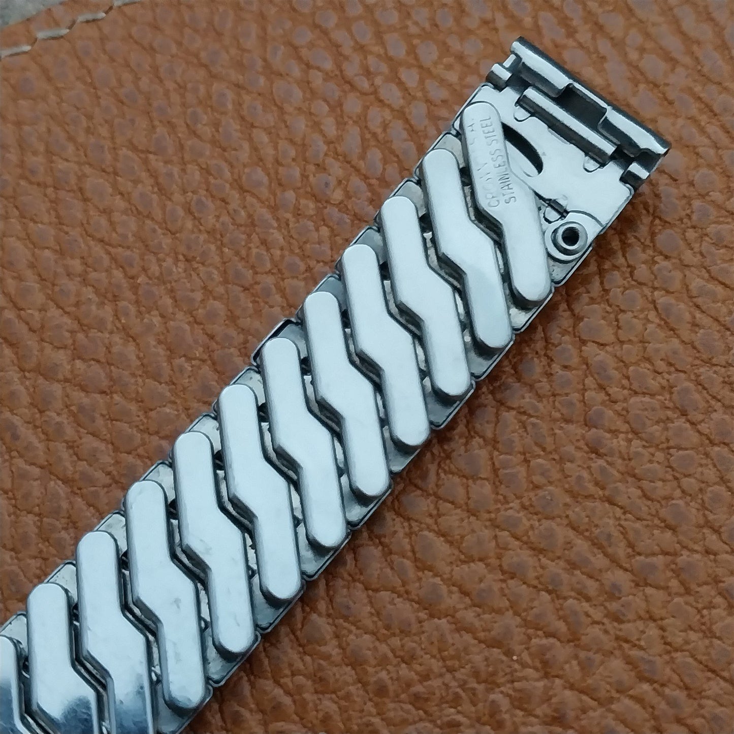 Vintage 5/8" Crown USA 1950s Stainless Steel Unused Classic Stretch Watch Band