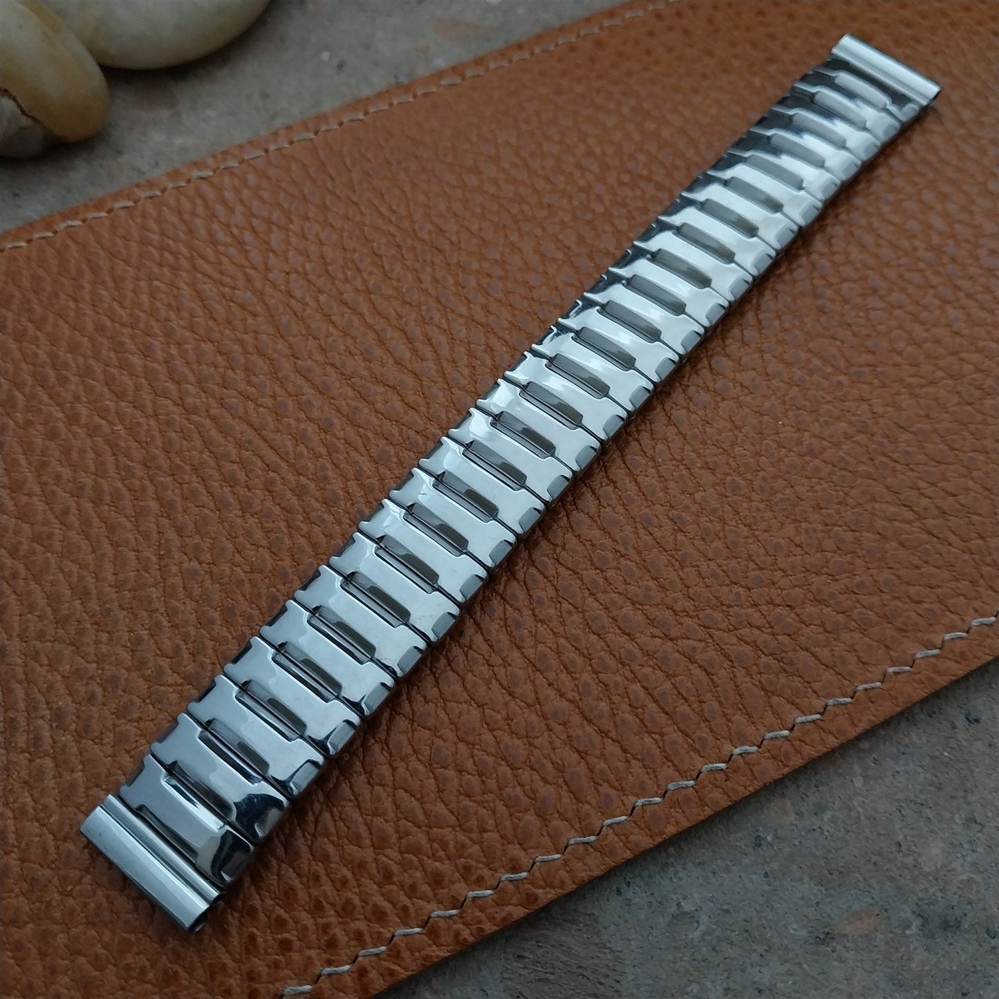 Vintage 5/8" Crown USA 1950s Stainless Steel Unused Classic Stretch Watch Band